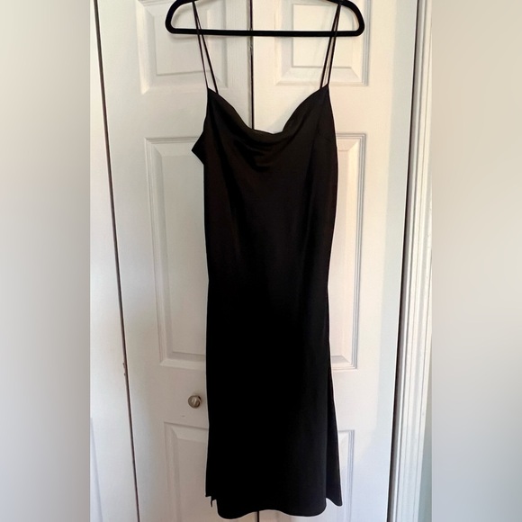 Express Dresses & Skirts - Express Black Midi Satin Slip Dress